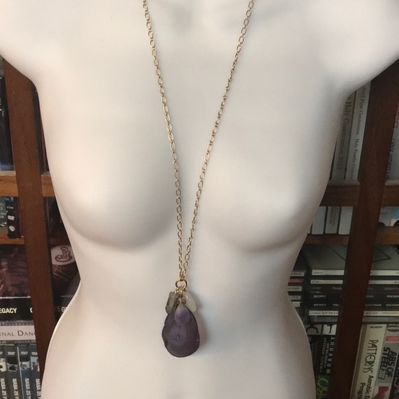 New Agate stone cluster necklace - Picture 3 of 3